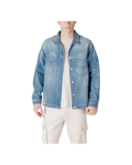 Replay Blue Denim Jackets for men