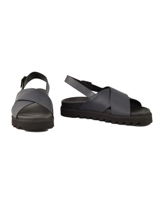 Scarpe in pelle con suola in gomma di Testoni in Black da Uomo