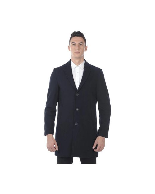Daniele Alessandrini Blue Single-Breasted Coats for men