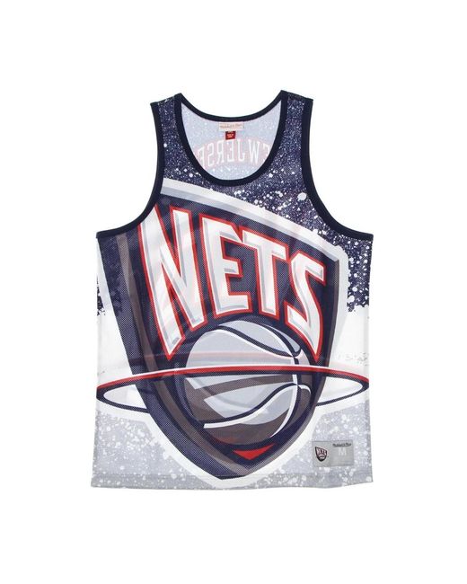 Mitchell & Ness Fitness ,Veelkleurig ,Polyester Nba Jumbotron Mesh Tank Top in het Blue voor heren