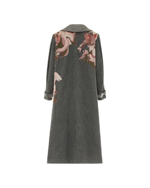 Alberta Ferretti Gray Double-Breasted Coats
