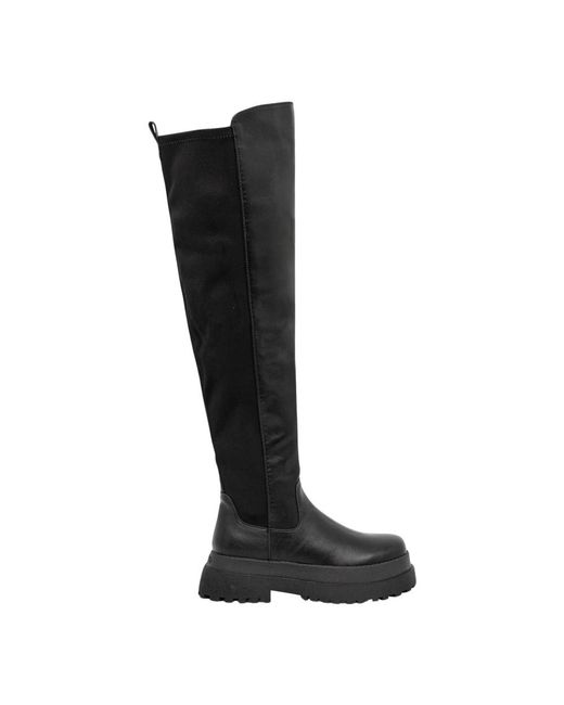 Buffalo Black Pluto Over-Knee Boots
