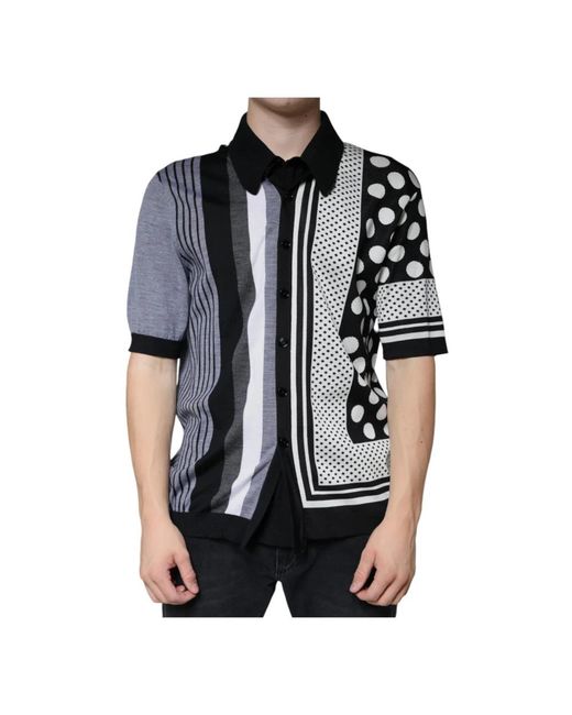 Dolce & Gabbana Black Short Sleeve Shirts for men