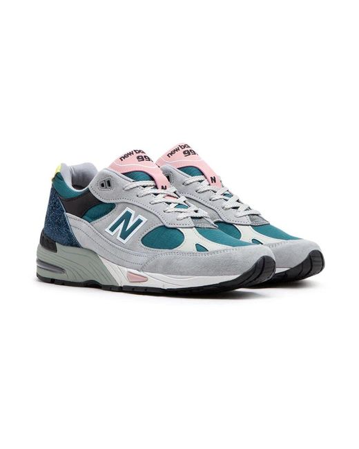 New Balance Blaue wildleder mesh sneakers made in england in Blue für Herren