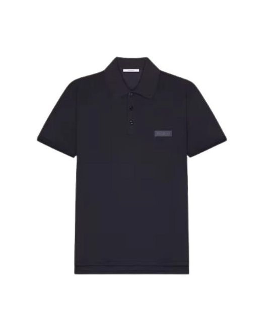 Givenchy Tops ,Zwart ,Katoen Logo Cotton Piqué Polo Shirt in het Blue voor heren