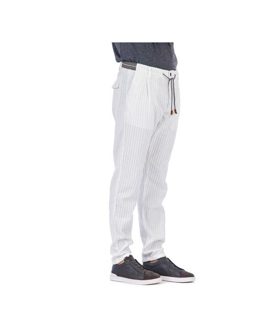 Eleventy Blue Straight Trousers for men