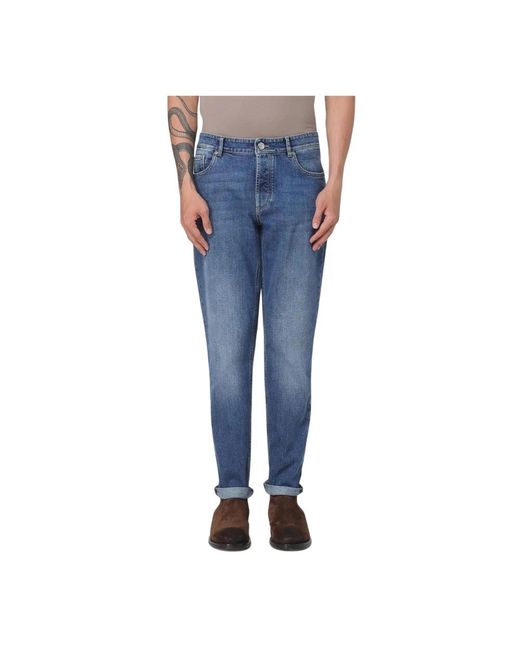 Brunello Cucinelli Blue Slim Fit Jeans for men