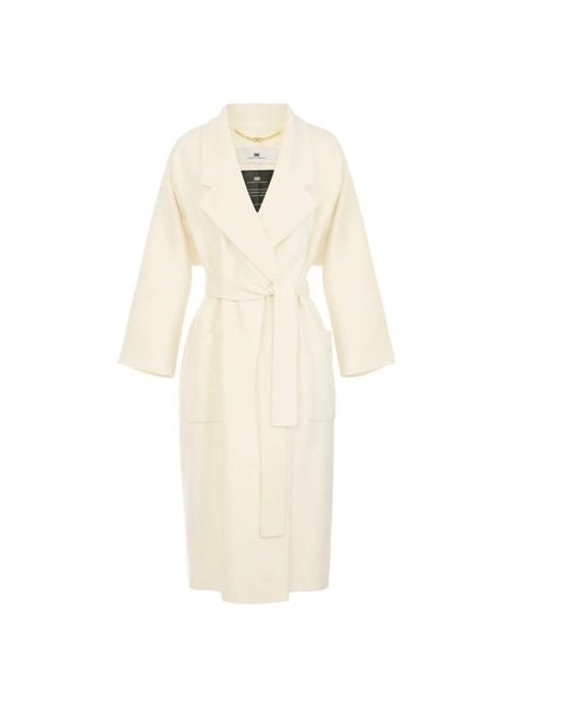 Elisabetta Franchi Natural Belted Coats