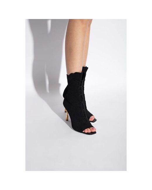 Balmain Black Münzhohe Knöchelstiefel