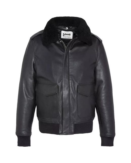 Schott Nyc Gray Leather Jackets for men