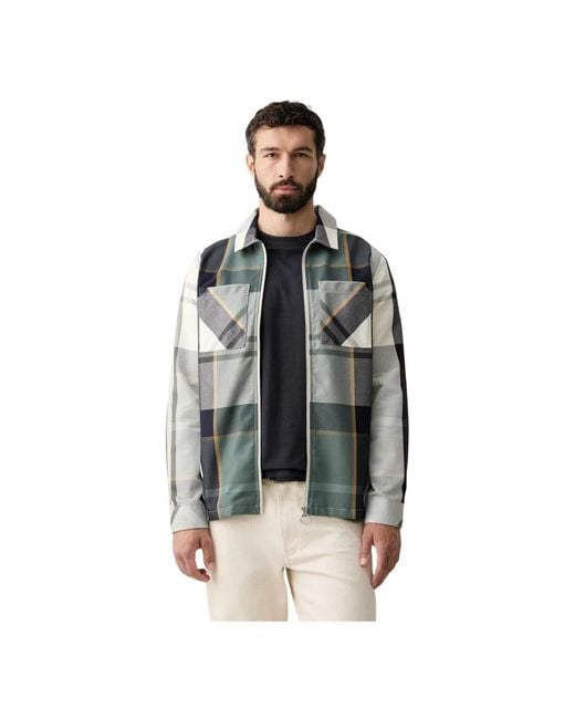 Barbour Ettrick Checked Overshirt in het Gray voor heren