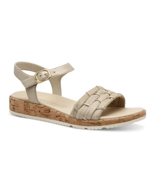 Tamaris Metallic Flat Sandals