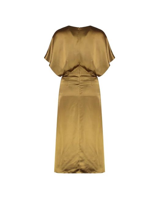 Yves Salomon Metallic Satin Kleid Mit Front Cut-Out Detail
