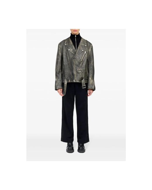 MM6 by Maison Margiela Green Leather Jackets