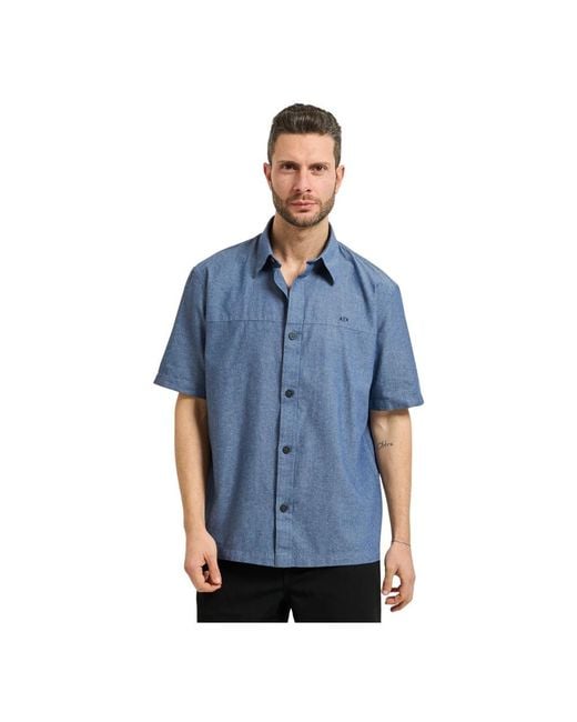 ARMANI EXCHANGE Blue Short Sleeve Shirts for men