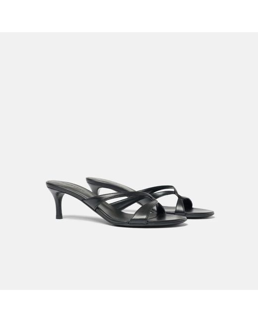 Scarosso Black Heeled Mules