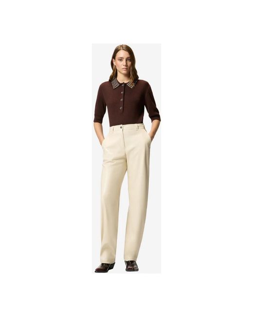 Pinko Natural Leather Trousers