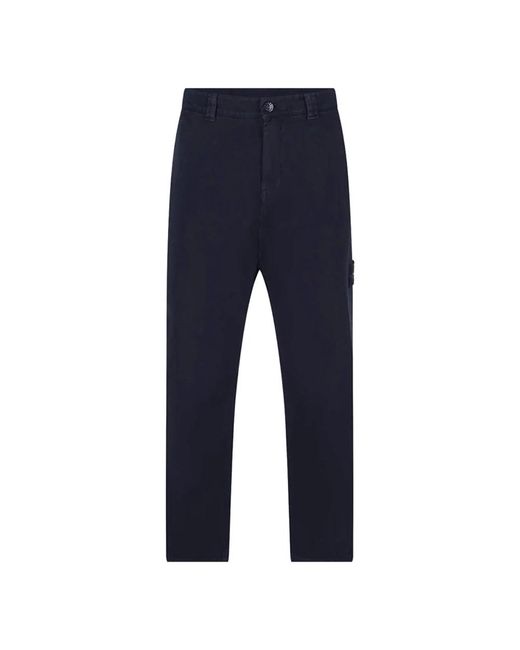 Stone Island Blue Slim-Fit Trousers for men