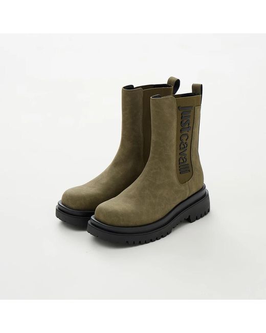 Just Cavalli Green Chelsea Boots