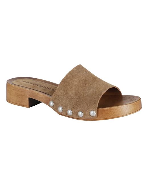 COPENHAGEN Brown Heeled Mules