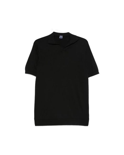 Fedeli Black Polo Shirts for men
