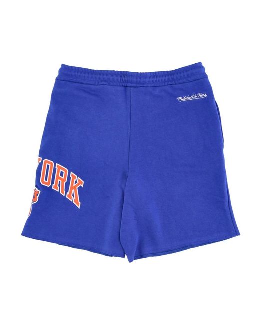 Mitchell & Ness Korte Broeken ,Blauw ,Katoen Nba Game Day French Terry Shorts in het Blue voor heren