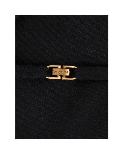 Saint Laurent Blue V-Neck Wool, Cashmere And Silk Body