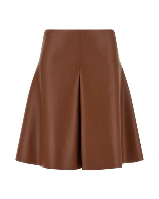 Nude Brown Leather Skirts