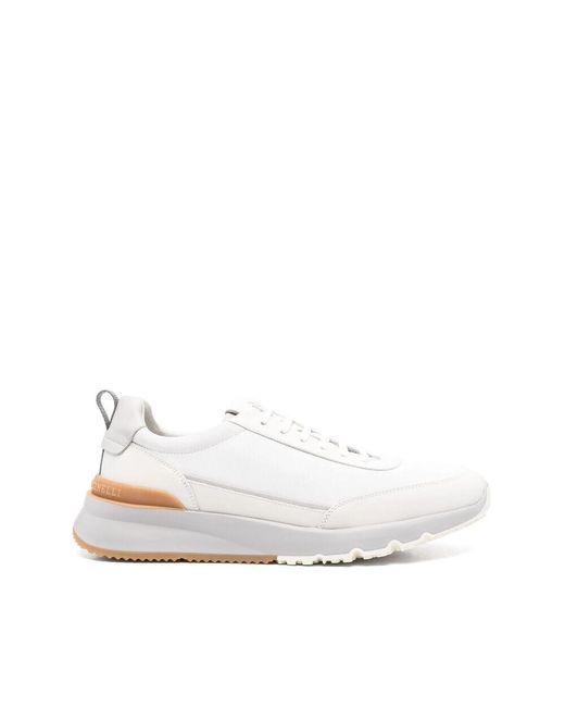 Brunello Cucinelli Weiße schnürsneaker mit dicker sohle in White für Herren
