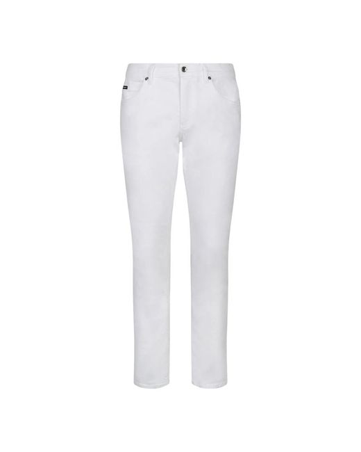 Dolce & Gabbana White Slim-Fit Jeans for men
