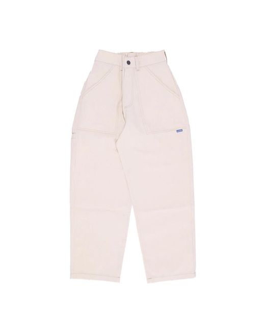 USUAL Broeken ,Katoen Lichtgewicht Katoenen Broek Met Contraststiksels in het Pink voor heren