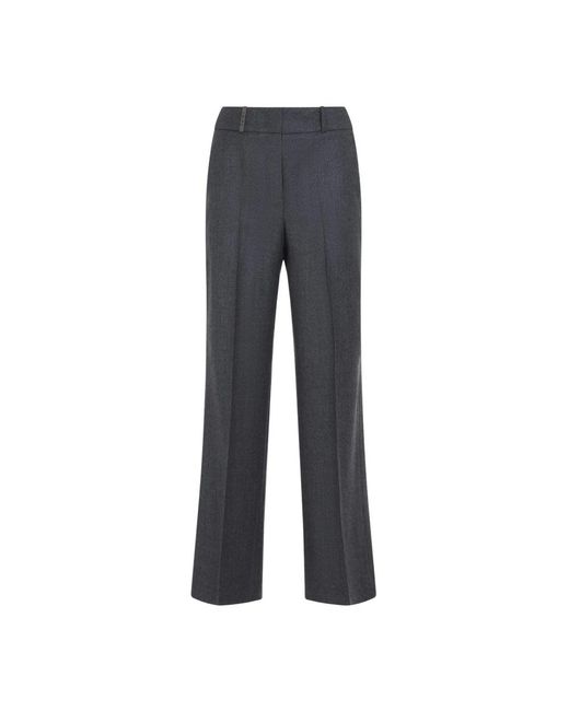 Peserico Gray Straight Trousers