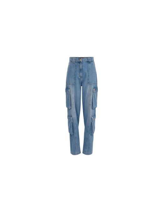 Elisabetta Franchi Blue Loose-Fit Jeans