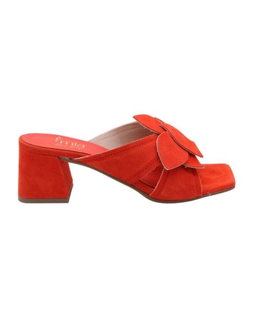 E mia Red Heeled Mules