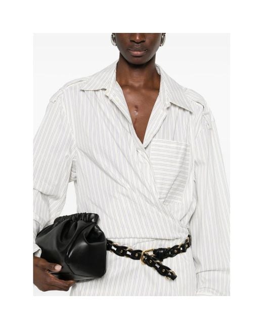 IRO Kleedjes ,Katoen Lazul Pinstripe Wrap Shirtdress in het White