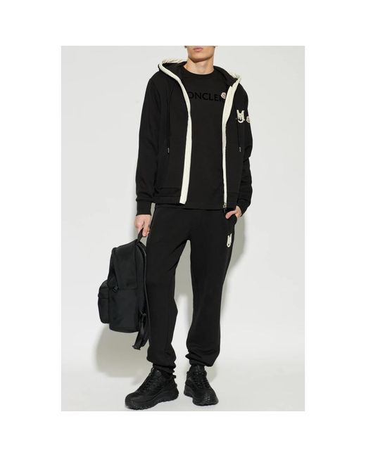 Moncler Black Sweatshirt With Logo for men