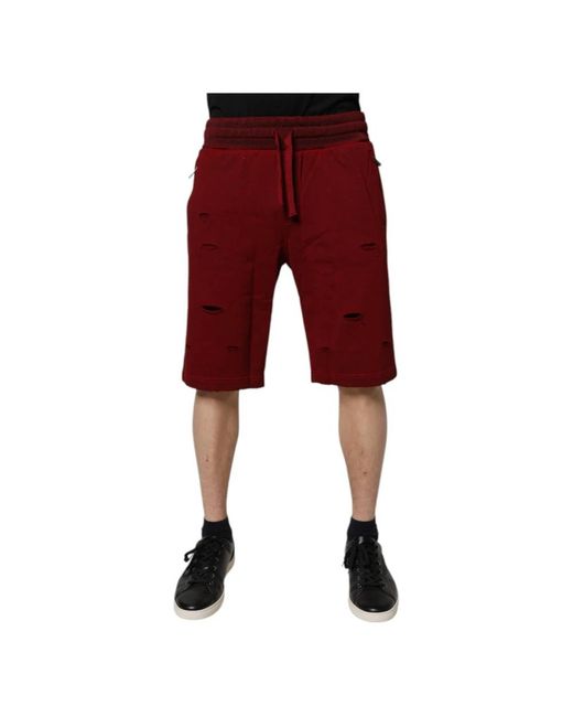 Dolce & Gabbana Red Casual Shorts for men