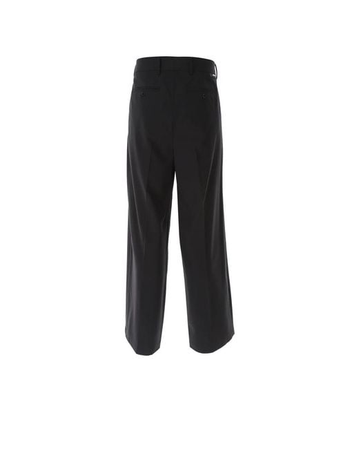 MSGM Black Wide Trousers for men