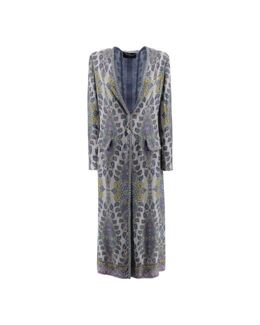 Single-Breasted Coats Etro de color Gray