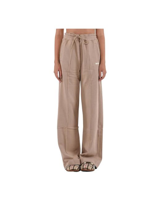 Wide Trousers di MSGM in Natural