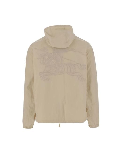Burberry Jassen ,Nylon Logo Hood Jacket in het Natural voor heren