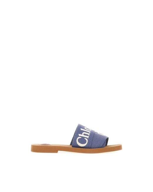 Chloé Blue Sliders