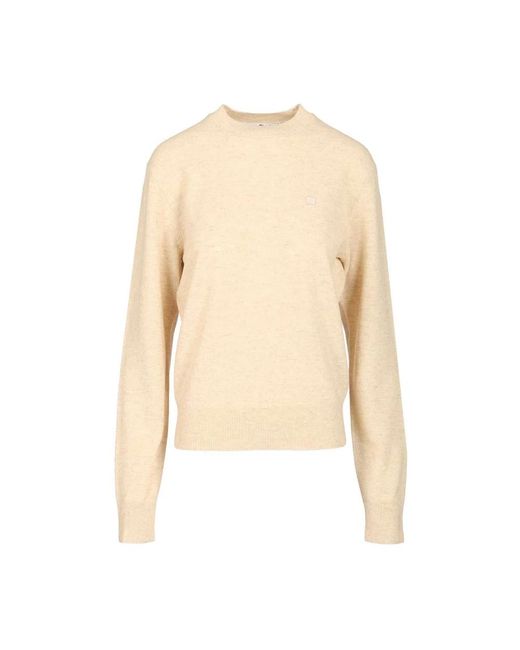 Acne Natural Round-Neck Knitwear for men