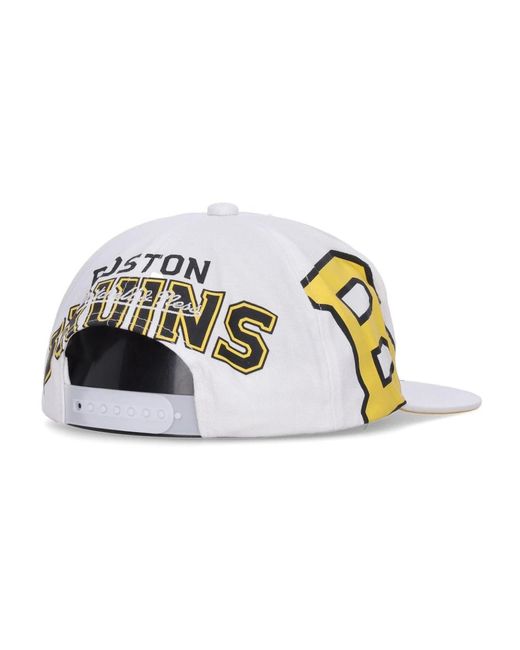 Mitchell & Ness Accessoires ,Wit ,Katoen Boston Bruins Platte Klep Pet in het Green voor heren