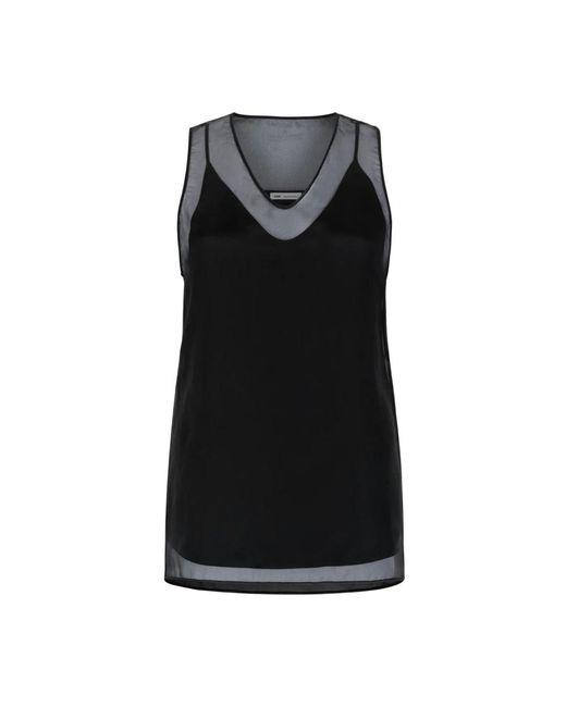 AMI Black Sleeveless Tops