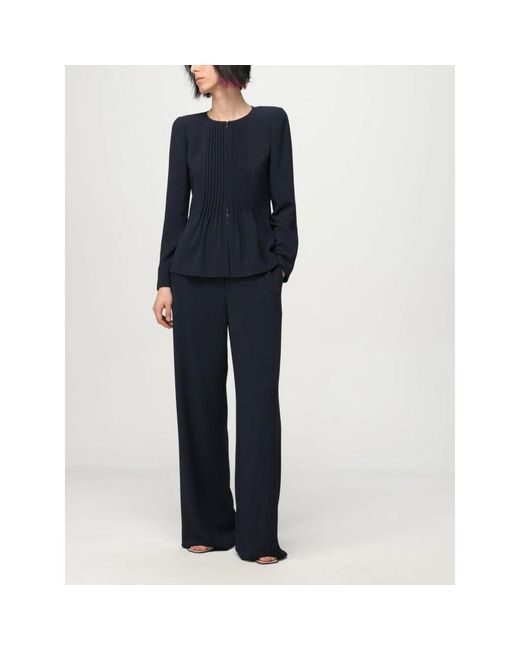 Emporio Armani Blue Wide Trousers