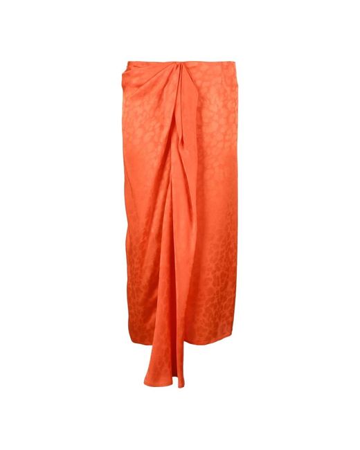 Manila Grace Orange Midi Skirts