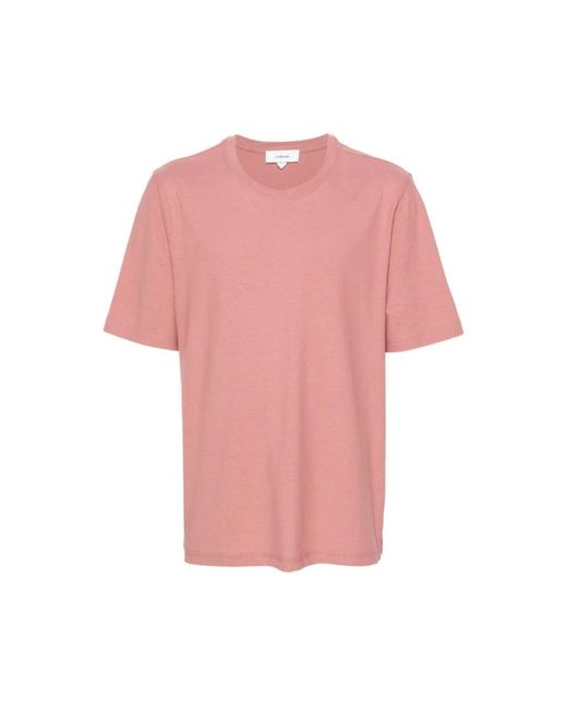 Lardini Tops ,Roze ,Katoen Roze Katoenen T-Shirt Lichtgewicht Jersey in het Pink voor heren