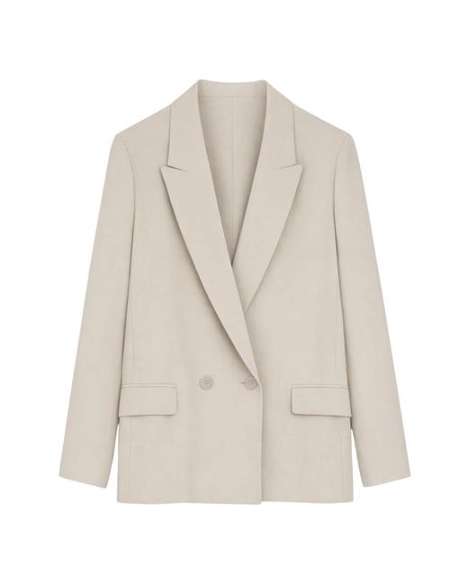 iBlues Zannata Double-Breasted Blazer in het Natural