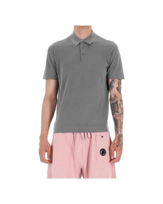 Drumohr Tops ,Grijs ,Katoen Grijze Katoenen Polo T-Shirts En Polos in het Gray voor heren